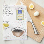 ブラックベリーおよびAppleは図解入りの、写真付きのなレシピを砕きます キッチンタオル (四つ折り)