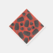 ブラックベリーとブラックベリーのアイスクリームパターン スタンダードカクテルナプキン (角)