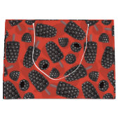 ブラックベリーとブラックベリーのアイスクリームパターン ラージペーパーバッグ (正面)