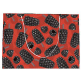 ブラックベリーとブラックベリーのアイスクリームパターン ラージペーパーバッグ (裏面)