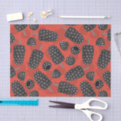 ブラックベリーとブラックベリーのアイスクリームパターン 薄葉紙 (クラフト)