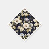 ブラックベリーと花々 スタンダードカクテルナプキン (角)