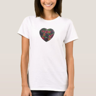 ブラックベリーのハート Tシャツ