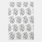 ブラックベリーの収穫 –  キッチンタオル (縦)