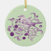 ブラックベリーの収穫 –  セラミックオーナメント (正面)