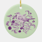 ブラックベリーの収穫 –  セラミックオーナメント (裏面)