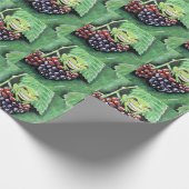 ブラックベリーの小さなツリ絵画ガエル ラッピングペーパー (角)