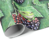 ブラックベリーの小さなツリ絵画ガエル ラッピングペーパー (ロールコーナー)