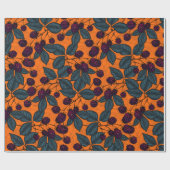 ブラックベリーの手のパタ描ーン ラッピングペーパー (フラット)