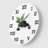 ブラックベリーの水の色の果実の夏カラフル ラージ壁時計 (傾斜)
