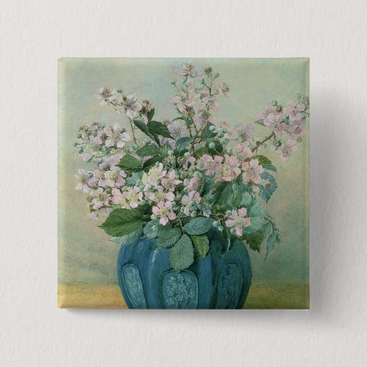 ブラックベリーの花 缶バッジ (正面)