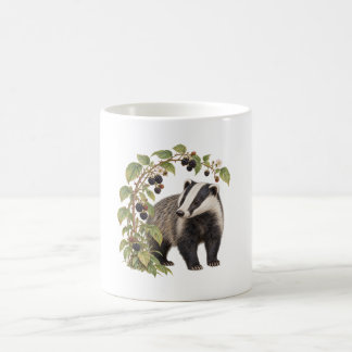 ブラックベリーの茂みのそばの穴熊 コーヒーマグカップ