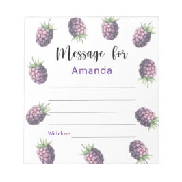 ブラックベリーの誕生日タイムカプセルメッセージ ノートパッド