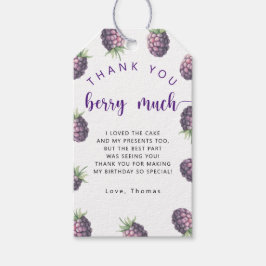 ブラックベリーの誕生日感謝していパーティー ギフトタグ