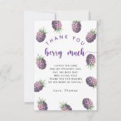 ブラックベリーの誕生日感謝していパーティー サンキューカード (正面)