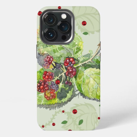 ブラックベリーの赤い実 iPhoneケース (裏面)