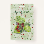 ブラックベリーの赤い果実 バッジ (正面)