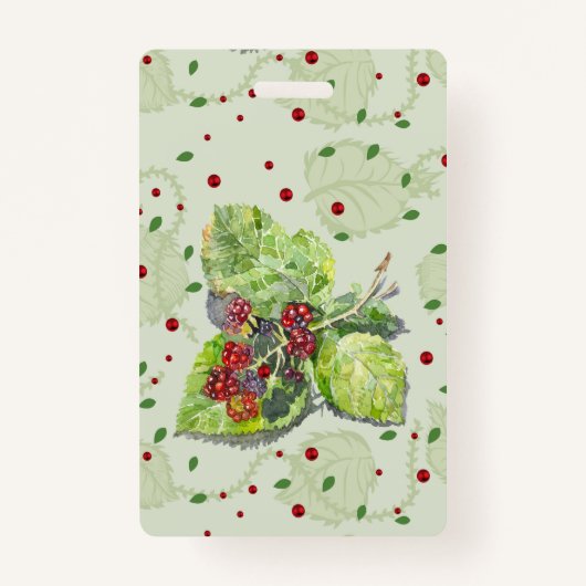 ブラックベリーの赤い果実 バッジ (裏面)