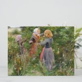 ブラックベリーを摘む3人の女の子 カード (スタンド正面)