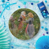 ブラックベリーを摘む3人の女の子(Brendekilde) ペーパープレート (パーティー)