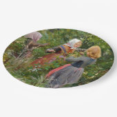 ブラックベリーを摘む3人の女の子(Brendekilde) ペーパープレート (アングル)