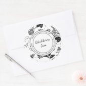 ブラックベリージャムスケッチラモダンベル ラウンドシール (封筒)