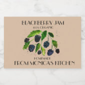 ブラックベリージャムブラックベリー水色の果実 フードラベル (シングルラベル)