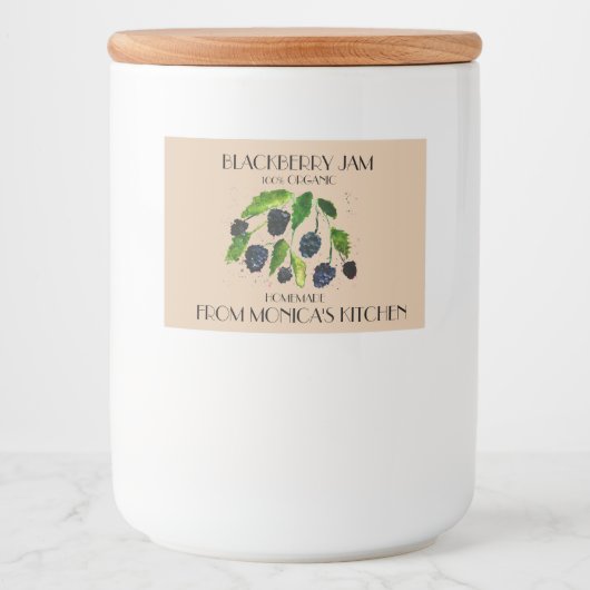 ブラックベリージャムブラックベリー水色の果実 フードラベル (正面)