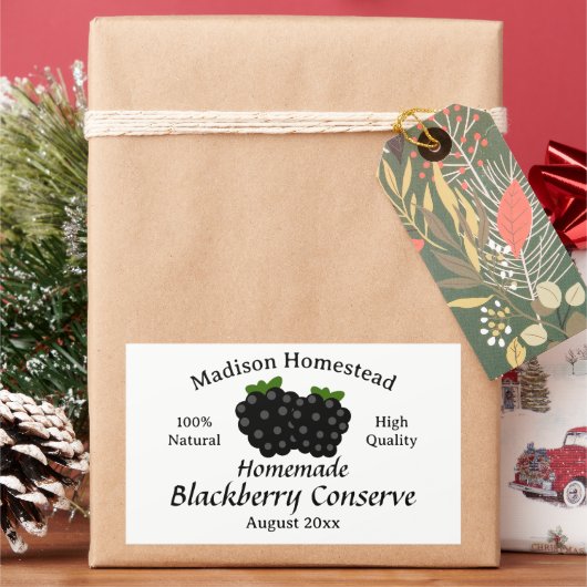 ブラックベリーゼリー保護ジャムジャムジャムシールテンプレート 長方形シール (クリスマス)