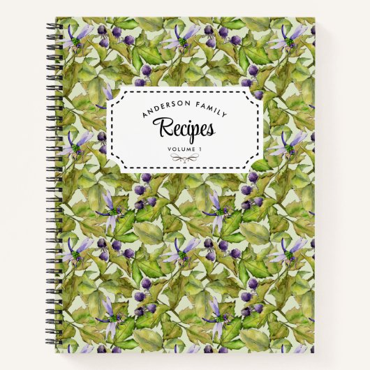 ブラックベリーファミリーレシピスパイラルノートブック ノートブック (正面)