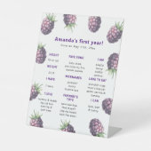 ブラックベリーファースト誕生日マイルストーン誕生日 台座サイン (正面)