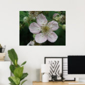 ブラックベリーフラワーマクロポスター ポスター (ホームオフィス)