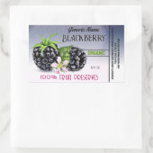 ブラックベリーフルーツキャニング 長方形シール (バッグ)