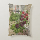 ブラックベリーフローラガーデンフラワーバタフライアート アクセントクッション (裏面(縦))