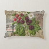 ブラックベリーフローラガーデンフラワーバタフライアート アクセントクッション (裏面)