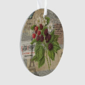 ブラックベリーフローラガーデンフラワーバタフライアート オーナメント (正面)