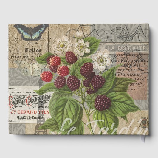 ブラックベリーフローラガーデンフラワーバタフライアート ゲストブック (裏面)