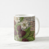 ブラックベリーフローラガーデンフラワーバタフライアート コーヒーマグカップ (正面右)