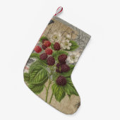ブラックベリーフローラガーデンフラワーバタフライアート スモールクリスマスストッキング (正面 (吊り時))