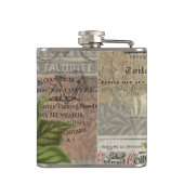 ブラックベリーフローラガーデンフラワーバタフライアート フラスク (裏面)