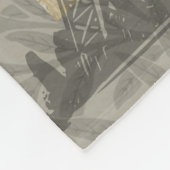 ブラックベリーフローラガーデンフラワーバタフライアート フリースブランケット (角)