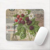 ブラックベリーフローラガーデンフラワーバタフライアート マウスパッド (マウス)