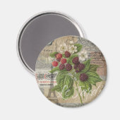 ブラックベリーフローラガーデンフラワーバタフライアート マグネット (正面/裏面)