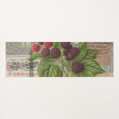 ブラックベリーフローラガーデンフラワーバタフライアート ヨガマット (裏面(横))