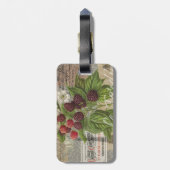 ブラックベリーフローラガーデンフラワーバタフライアート ラゲッジタグ (裏面縦)