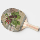 ブラックベリーフローラガーデンフラワーバタフライアート 卓球ラケット (横)