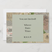 ブラックベリーフローラガーデンフラワーバタフライアート 招待状 (裏面)