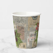 ブラックベリーフローラガーデンフラワーバタフライアート 紙コップ (左)