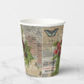 ブラックベリーフローラガーデンフラワーバタフライアート 紙コップ (右)