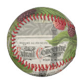 ブラックベリーフローラガーデンフラワーバタフライアート 野球ボール (正面左)